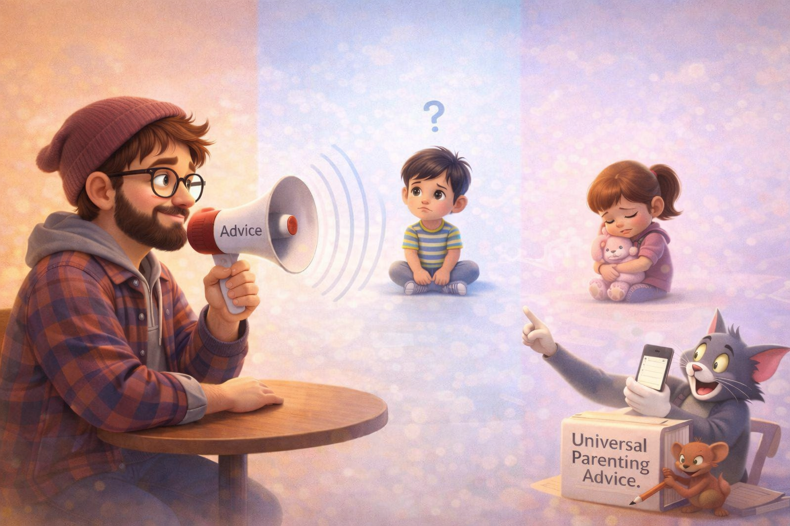 every child is different universal parenting advice illustration